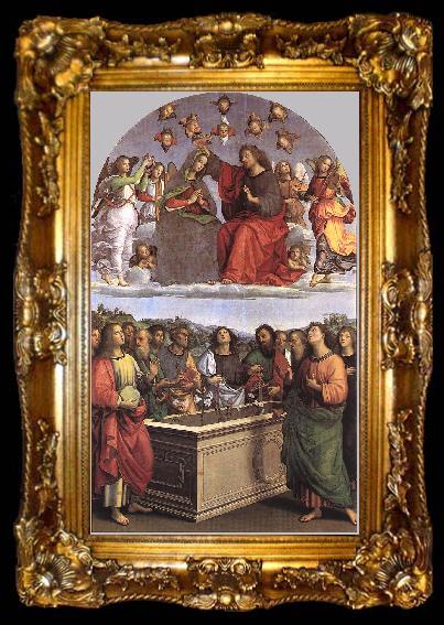 framed  RAFFAELLO Sanzio The Crowning of the Virgin (Oddi altar), ta009-2